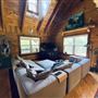 Log Cabin with Horses near the James River